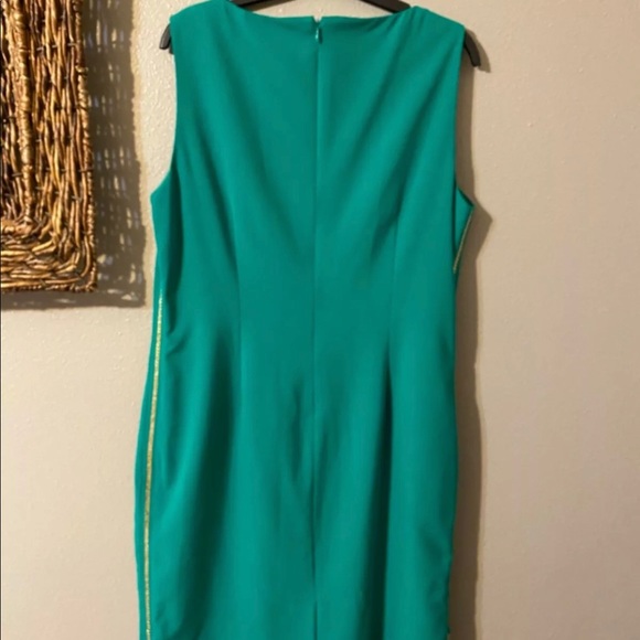 Calvin Klein Kelly Gold Chain Sides Sheath Dress - Picture 2 of 7